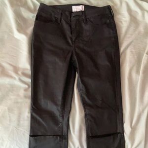 Faux leather jeans